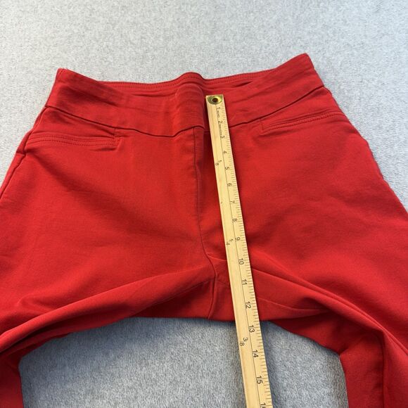 Croft Barrow Pants Women's 12 Red Capri Embroidered Hem Pull On Comfort Stretch - Picture 7 of 10